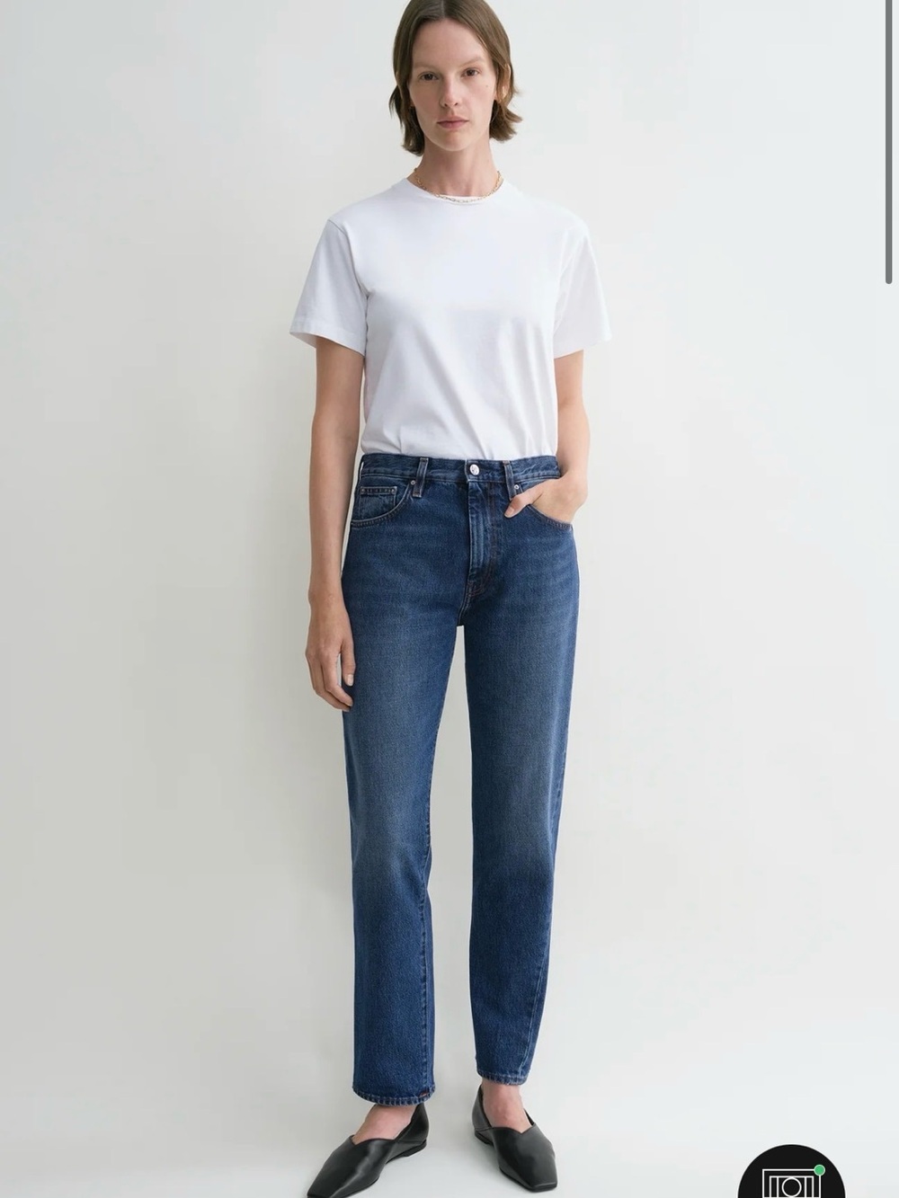 Toteme Straight-Leg High-Rise Jeans in Dark Blue